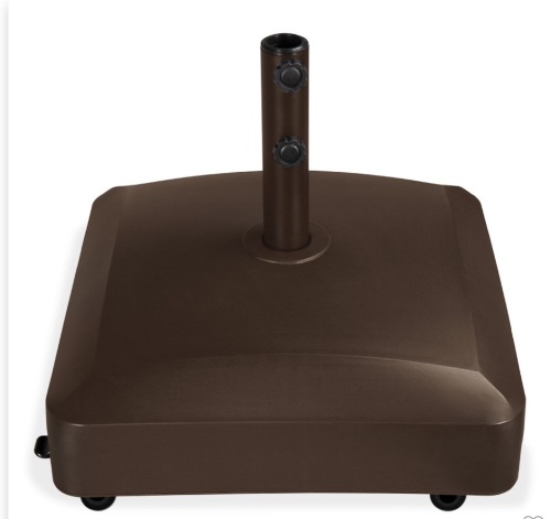 Best Choice Products Fillable Mobile Umbrella Base Heavy DutyMarket Stand w/ 4 Wheels, 2 Locks, 123lb Capacity - Bronze, Like New, Retail - $84.99 - Lot 258