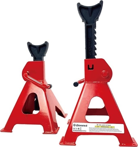 Donext Jack Stand 3 Ton Capacity Steel, 1 Pair Red Jack Stands, Like New, Retail - $29.98 - Lot 270