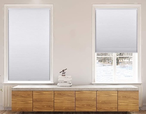 Calyx Interiors, Honeycomb 9/16" Cellular Shade, 34"Wx60"H, Blackout White, Like New, Retail - $40.32 - Lot 272