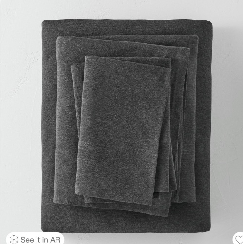 Queen Jersey Solid Sheet Set Dark Gray - Casalunam, Like New, Retail - $75 - Lot 287