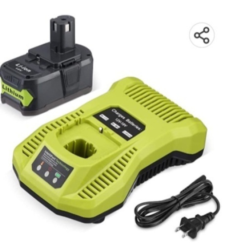 5000mAh P102 Battery Replacement for Ryobi 18V Lithium Battery with Ryobi 12V- 18V Charger for ONE + P108 P107 P104 P105 P103 ToolsCharger with 260051002 P117 P118 P113 BCL1418, Like New, retail - $64.99 - Lot 288