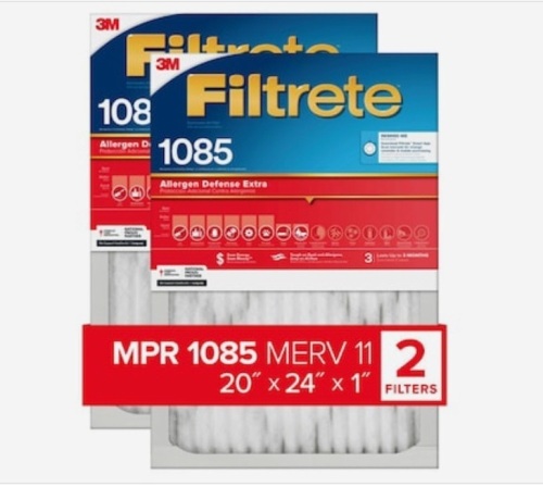Filtrete 20-in W x 24 -in Lx 1-in 1085 MPR Allergen Defense Extra 2-Pack Electrostatic Pleated Air Filter, New, Retail - $22.97 - Lot 292