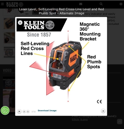 Klien Tools, Laser Level, Like New, Retail - $149.97 - Lot 295