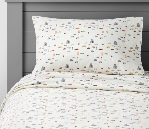 Twin City Cars Cotton Sheet Set - Pillowfort, Like New, retail - $20 - Lot 297