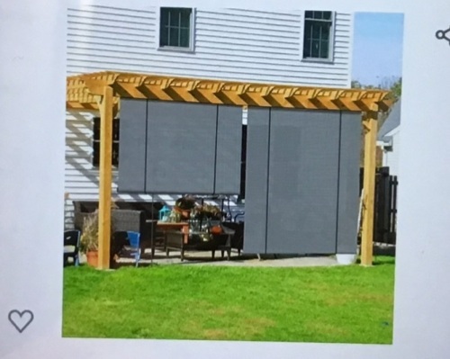 COARBOR Outdoor Roll up Shades Blinds for Porch PatioShade Exterior Roller Shade Privacy Shade Screen for DeckPergola Gazebo Grey 5'Wx 6'H, Like New, Retail - $55.89 - Lot 299