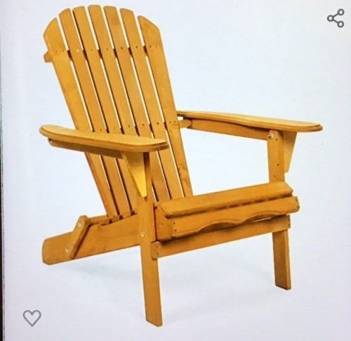 Best Choice Products Folding Adirondack Chair OutdoorWooden Accent Furniture Fire Pit Lounge Chairs for Yard,Garden, Patio w/Natural Finish, 350lb Weight CapacityBrown, Like New, Retail - $69.99 - Lot 300