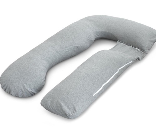 PharMeDoc Pregnancy Pillow, -Shape Full Body MaternityPillow - Grey Jersey Cotton Cover, Like New, Retail - $49.95 - Lot 17