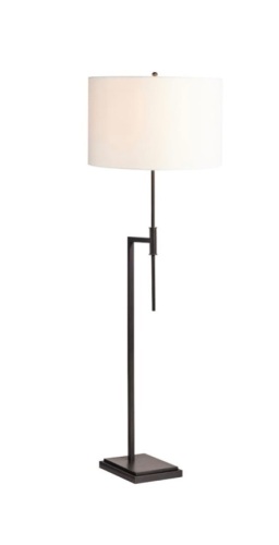 Atticus Metal 48.5" Floor Lamp, Bronze with Ivory Shade, Like New, Retail - $349 - Lot 23