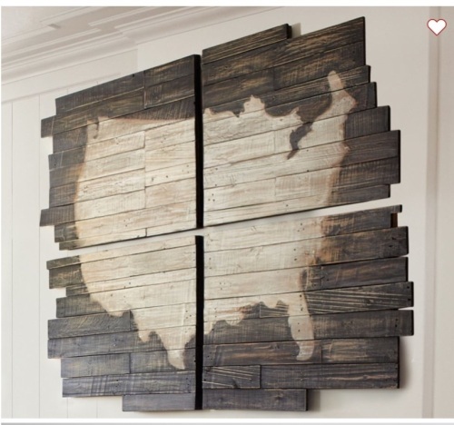 Pottery Barn,Planked Pine Panels USA Wall Art, Like New, Retail - $399 - Lot 24