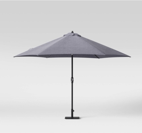 10' DuraSeason Fabric Patio Market Umbrella Charcoal Gray- Threshold, Like New, Retail - $90 - Lot 38