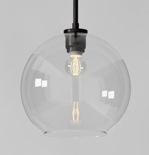 West Elm, Sculptural Glass Shade, Medium Globe, Clear, Like New, Retail - $139 - Lot 40