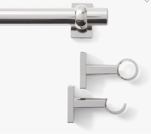 Pottery Barn ,Polished Nickel Curtain Rod & WallBracket, Like New , Retail - $99 - Lot 42