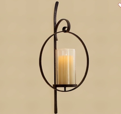 Pottery Barn ,Artisanal Circular Wall-Mount Candle Sconce, Iron, Like New, Retail - $89 - Lot 49