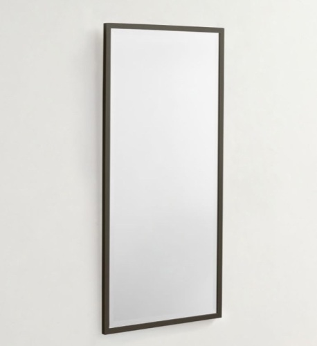 Pottery Barn, Warm Bronze Kensington Rectangular Slim Mirror, 20 x 42"with D-Ring Mount, Like New, retail - $449 - Lot 59
