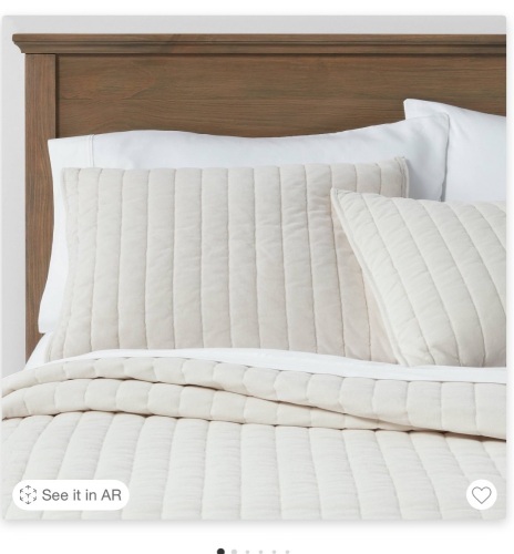 King Channel Stitch Velvet Quilt Cream - Threshold, Like New, Retail - $99 - Lot 84
