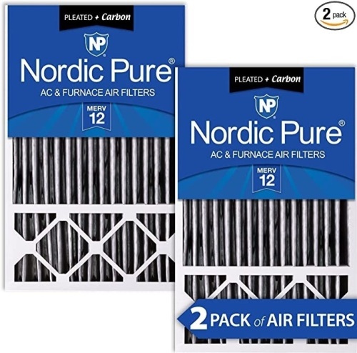 Nordic Pure 16x25x5 MERV 12 Plus Carbon Honeywell ACFurnace Air Filters 2 Pack, Like New, Retail - $71 - Lot 113