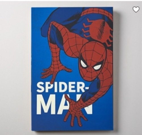 Pottery Barn, Marvel Super Heroes Glow In the Dark Art, Spiderman, New, Retail - $149 - Lot 115