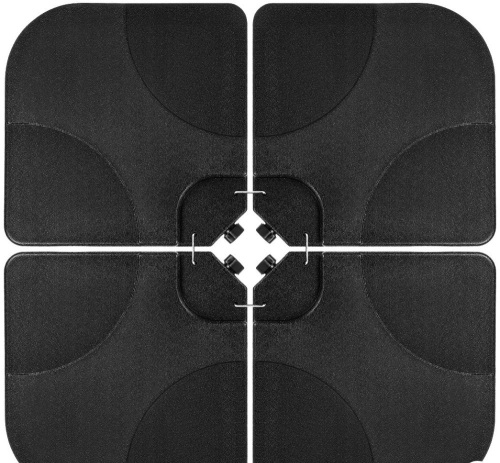 Best Choice Products 4-Piece Cantilever Offset Patio UmbrellaStand Square Base Plate Set w/ Easy-Fill Spouts - Black, Like New, retail - $79.99 - Lot 146