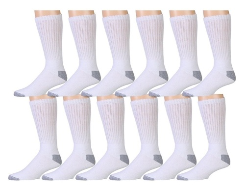 12 Pairs of Mens Crew Socks, Cotton, Basic, Athletic SportsSocks Pack, LOT of 4, New, Retail - $19.99 - Lot 154