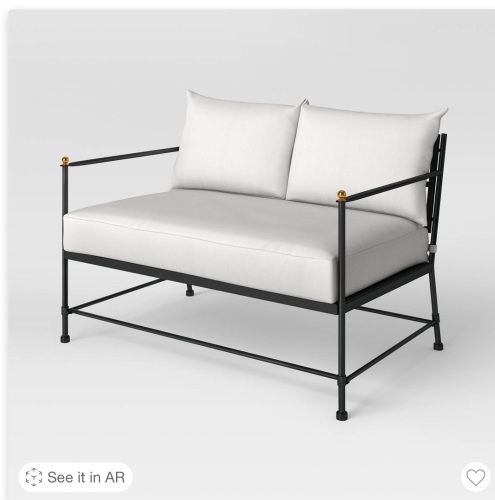 Midway Metal Patio Loveseat - Black - Threshold™ designed withStudio McGee, Like New, Retail - $400 - Lot 174