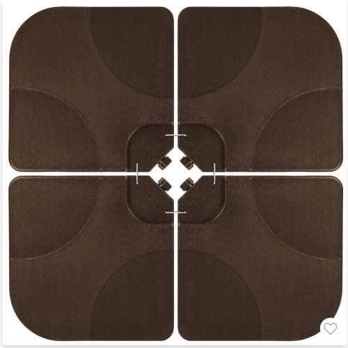 Best Choice Products 4-Piece Cantilever Offset Patio UmbrellaStand Square Base Plate Set w/ Easy-Fill Spouts - Brown, Like New, retail - $79.99 - Lot 187