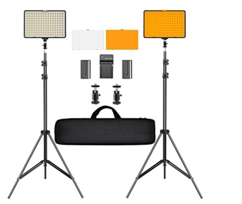 Samtian, LED Video Light Kit, 79" Adjustable Light Stand, 2-Pack Dimmable Photography Lighting with Carrying bag, LED panel, Like New, Retail - $126.63 - Lot 188