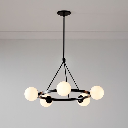 West elm,Hayes 5 Light Chandelier Dark Bronze (35"), Like New, Retail - $499 - Lot 213
