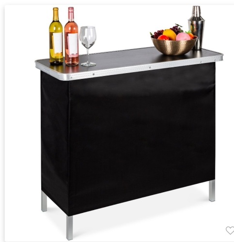 Best Choice Products Portable Pop-Up Bar Table for Indoor/Outdoor, Party, Picnic w/ Carrying Case, Removable Skirt, Like New, Retail - 84.99 - Lot 217