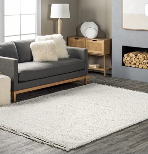nuLOOM Neva Plush Shag Area Rug, 7' 10'x 10' 10", Ivory, Like New, retail - $134.73 - Lot 224
