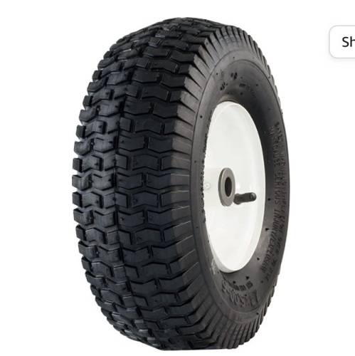 Marathon 20336 13x5.00-6" Pneumatic (Air Filled) LawnmowerTire on Wheel, Single, Like New, Retail - $34.40 - Lot 240