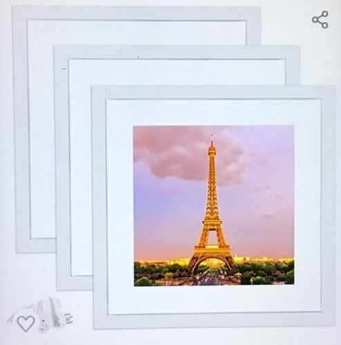 upsimples 16x16 Picture Frame Set of 3 Display Pictures12x12 with Mat or 16x16 Without Mat, Multi Photo FramesCollage for Wall, White, Like New, Retail - $43.99 - Lot 242