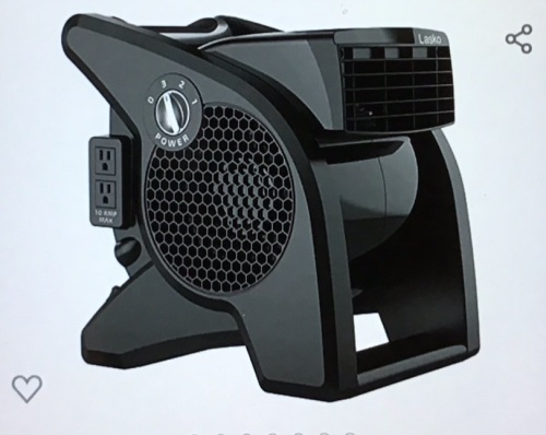 Lasko High Velocity Pro-Performance Pivoting Utility Fan forCooling, Ventilating, Exhausting and Drying at Home, Job Siteand Work Shop, Black Grey U15617, Used, Retail - $87.38 - Lot 269