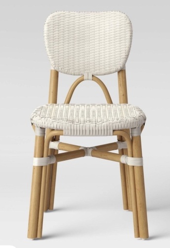 Canton Rattan and Woven Dining Chair White - Threshold, LOT of 2, LIke New, Retail - $150 - Lot 286