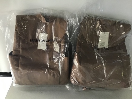 A New Day, Brown Leather, Back pack, LOT of 2, New, Retail - $29.99 - Lot 298
