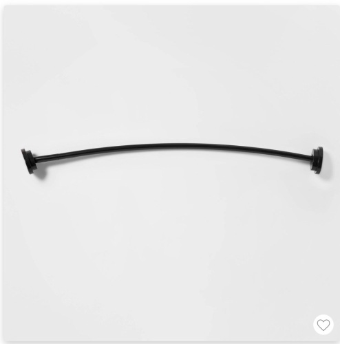 72" Dual Mount Curved Steel Shower Curtain Rod with TieredEnd Cap Bronze - Made By Design, Like New, Retail - $38 - Lot 306