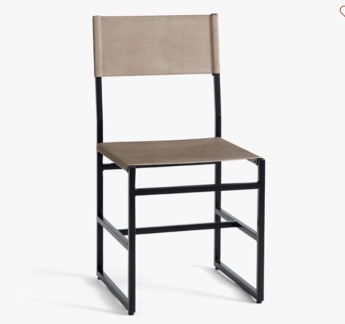 Pottery Barn, Hardy Leather Dining Chair, Bronze/Morrison Gray Leather, Like New, retail - $449 - Lot 314