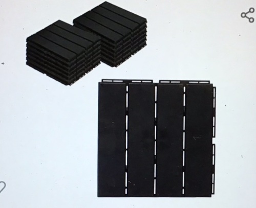 ASTEROUTDOOR Interlocking Deck Tiles Plastic WaterproofOutdoor Flooring 12" x 12" for Patio Garden Deck PoolsideIndoor Outdoor, 10 pcs, Gray, Like New, Retail - $49.92 - Lot 327