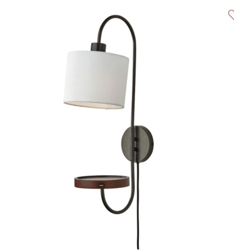 Pottery Barn ,Edward Wooden Plug-In Sconce, Bronze, Like New, Retail - $229 - Lot 330