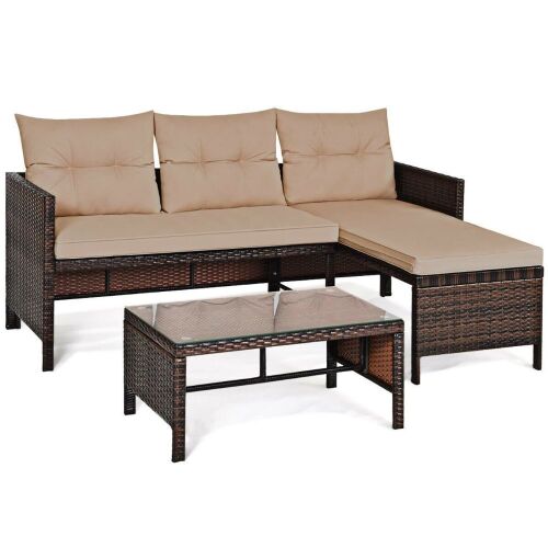 3-Piece Patio Wicker Rattan Sofa Set - Lot 61