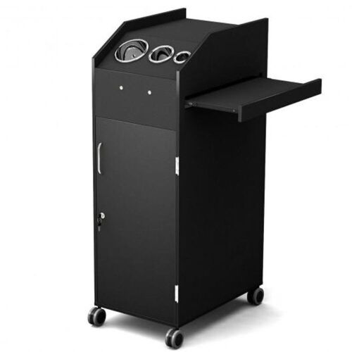 Salon Trolley Cart with 4 Storage Trays - Black - Lot 71