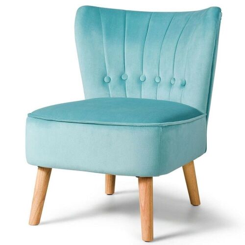 Armless Tufted Velvet Accent Chair - Lot 217