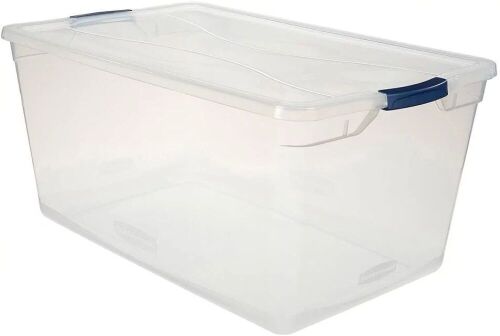 Set of 3 Rubbermaid Cleverstore 95 qt Storage Containers - Lot 248