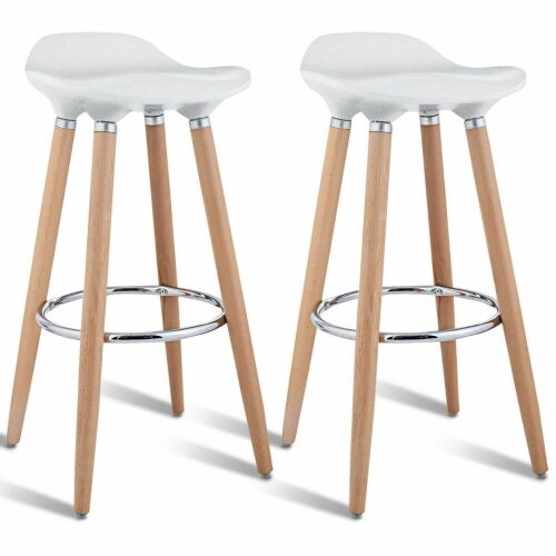 Set of 2 Abs Bar Stools with Wooden Legs - Lot 341