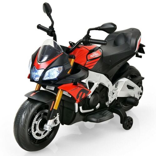 Aprilia Kids Ride-On Motorbike with Training Wheels and LED Lights - Lot 371