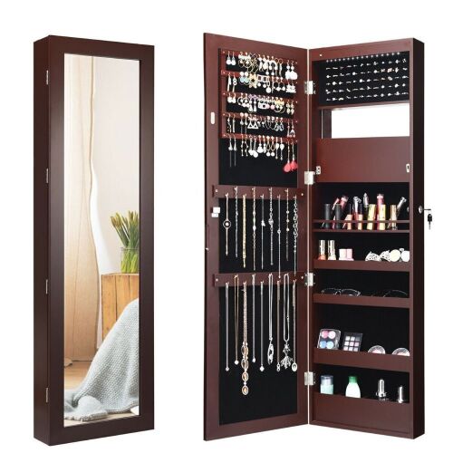Mirror/Jewelry Cabinet with LED Lights - Lockable, Mounted - Lot 386