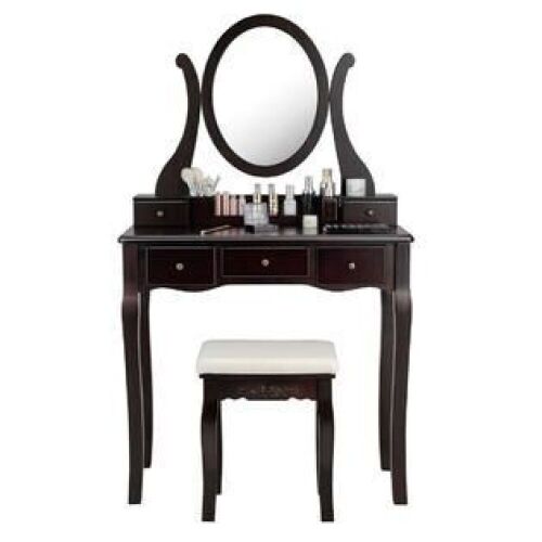 Vanity Set w/ Mirror & Stool - Stains on Stool Cushion - Lot 576