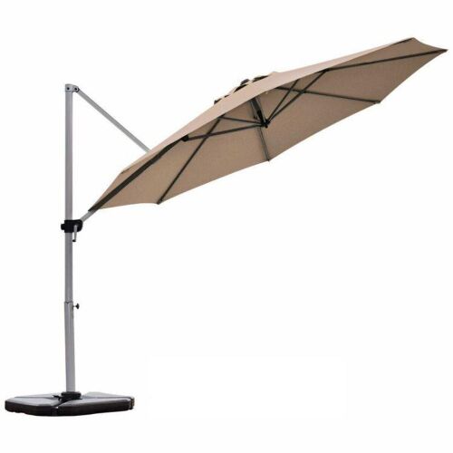 11ft Patio Offset Cantilever Umbrella - 360° Rotation  - Lot 958