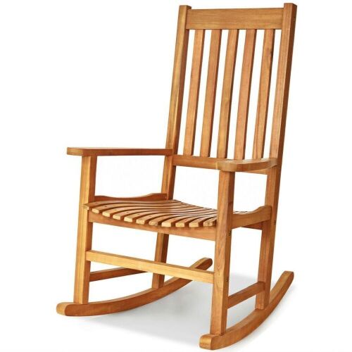 Wooden High Back Rocking Chair - Lot 1060