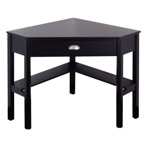 Corner Laptop Desk - Black, Wooden - Lot 101