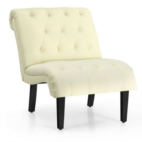 Upholstered Lounge Chair wiht Wooden Legs - Beige - Lot 1084